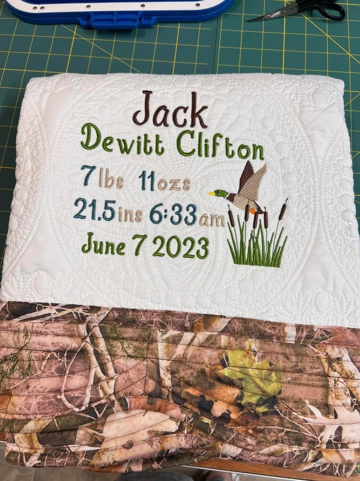 Duck Hunting Birthstat Quilt