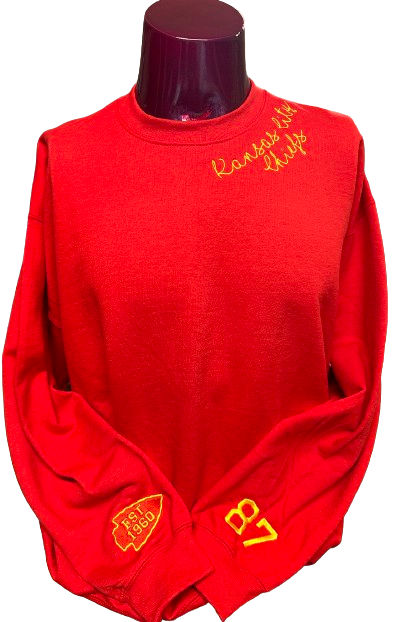 Kansas City Chief Curved Neckline