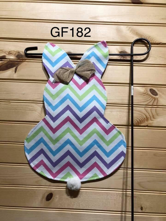 Easter Bunny Chevron Garden Flag