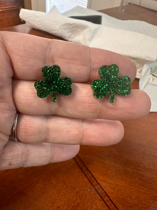 Shamrock Acrylic Earring Studs