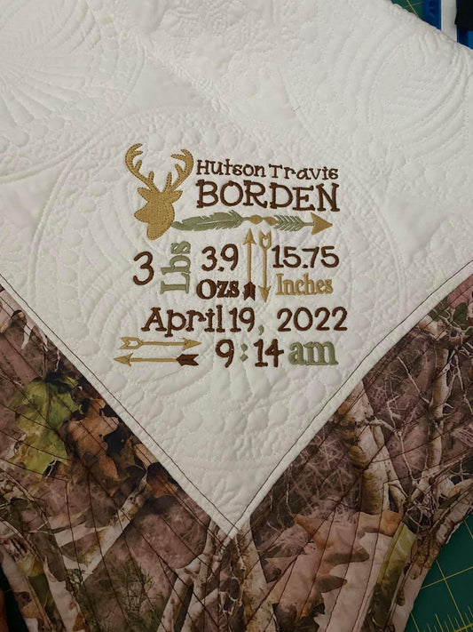 Deer Hunter Birthstat Quilt
