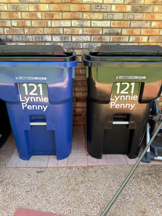 Set of Two Garbage Can Decals