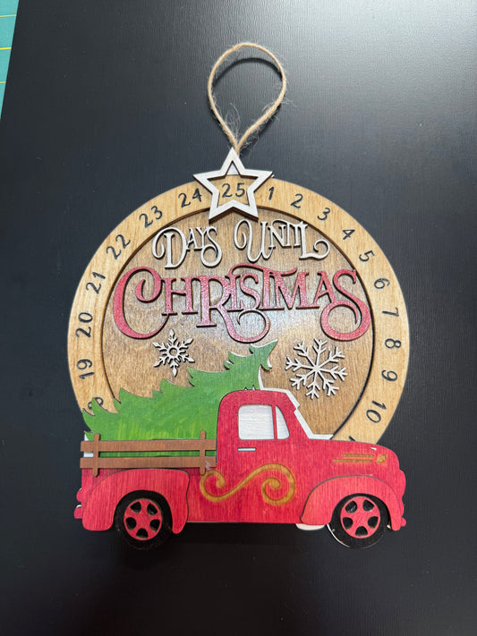 Red Truck Count Down Ornament