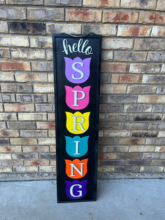 Hello Spring Tulip Porch Sign