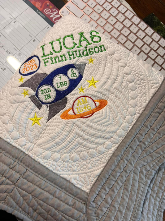 Space Birthstat Quilt