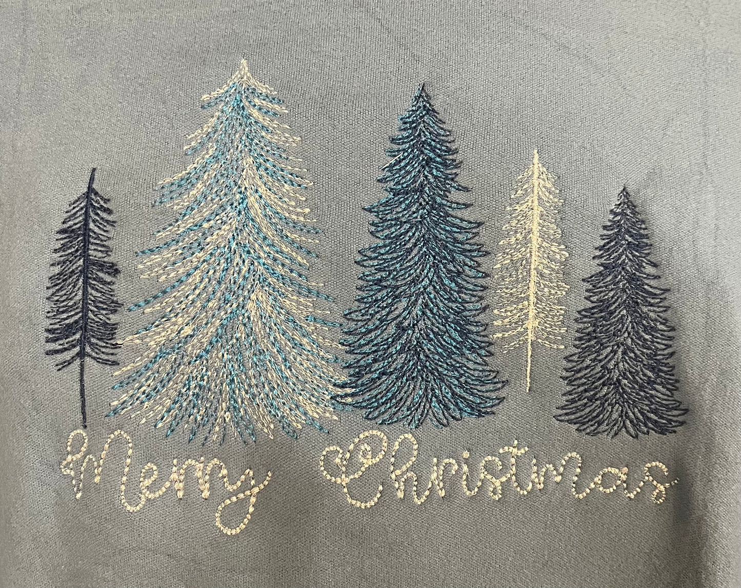 Blue and metallic Silver Christmas Trees