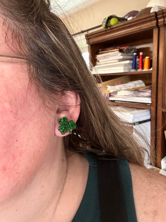 Shamrock Acrylic Earring Studs