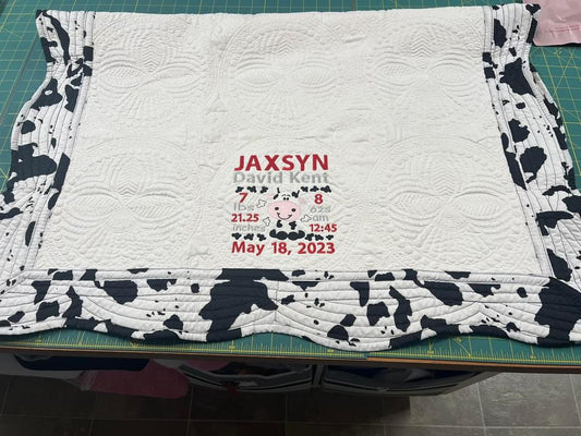 Cow Birthstat Quilt