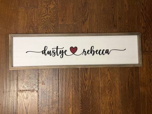 Custom Wood/Acrylic Couple Sign