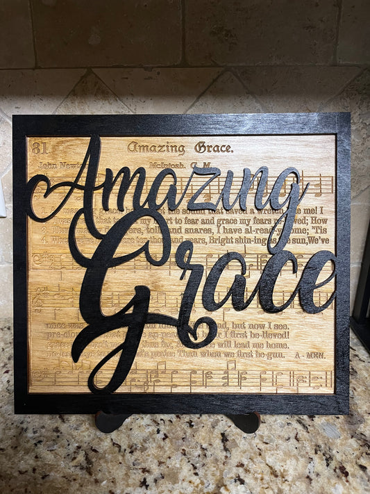 Amazing Grace Plaque with Easel or Picture Hanger