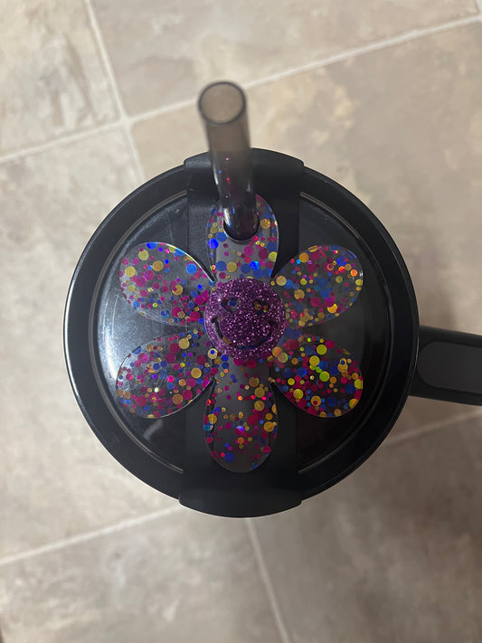 Multi Color Flower Tumbler Topper