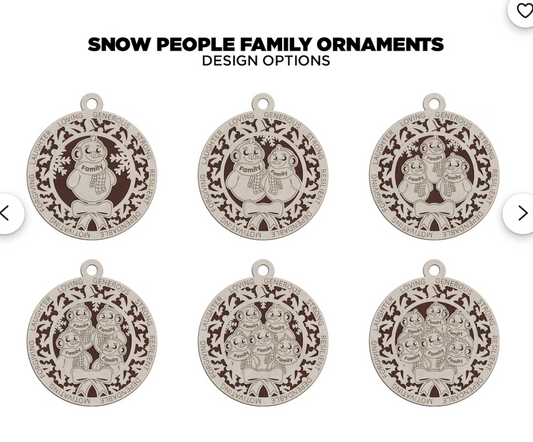Wood Snowman Family Ornament