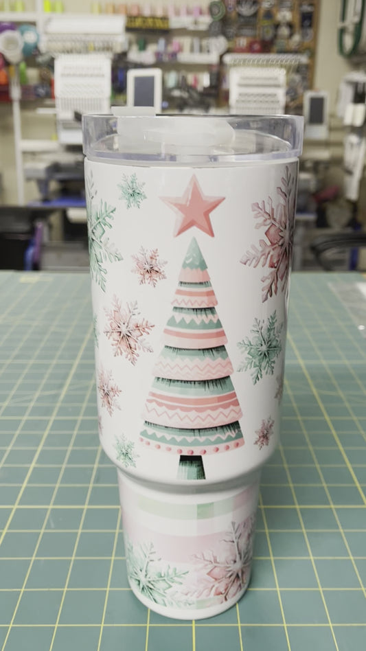 Pink Plaid Christmas Tree 40oz