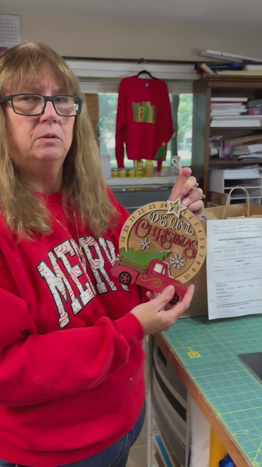 Red Truck Count Down Ornament