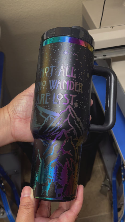 Custom 40oz Engraved Metallic Rainbow